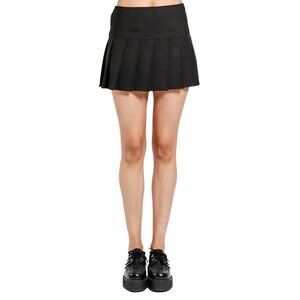 Womens Black Pleated Skirt